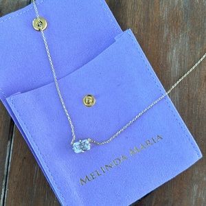 Melinda Maria Diamond CZ emerald cut necklace